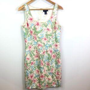 Vintage Ann Taylor 100% silk Pastel Floral Mini Dress size 10p